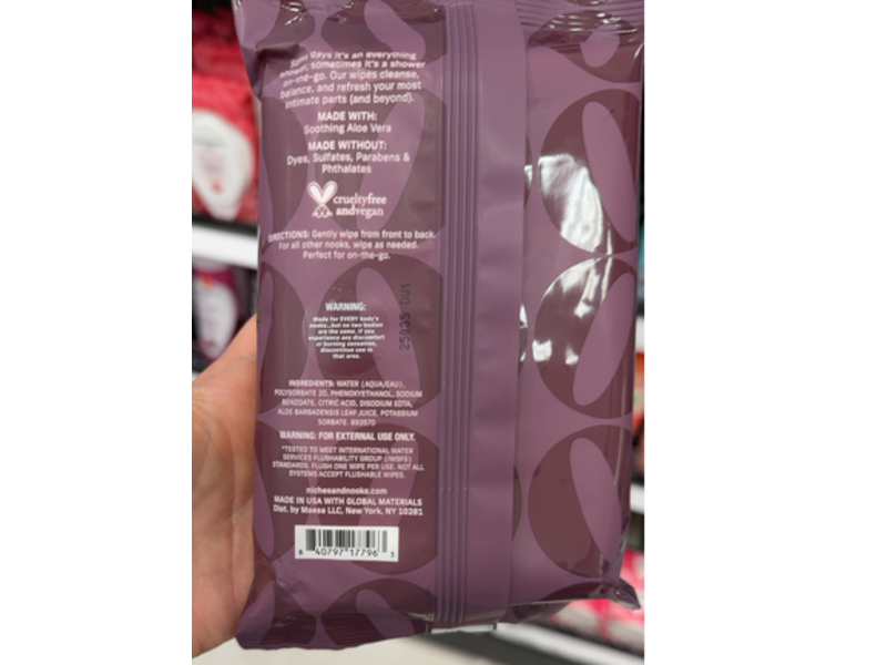 Niches & Nooks Wipe Your Nooks Refreshing Towelettes, 45 Count