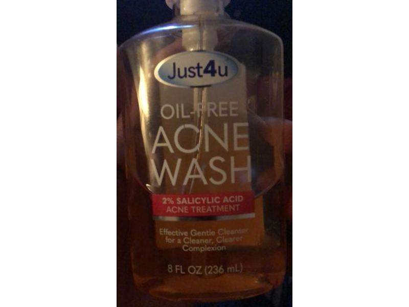 Just4u Oil Free Acne Wash, 2% Salicylic Acid, 8 fl oz/236 mL