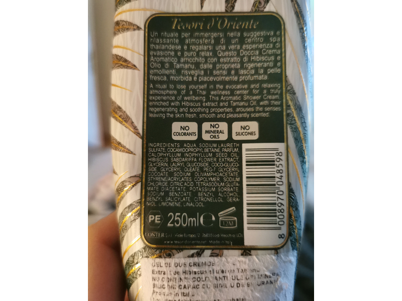 Tesori J' Oriente Thai Spa Shower Cream, Hibiscus And Tamanu Oil, 250 mL
