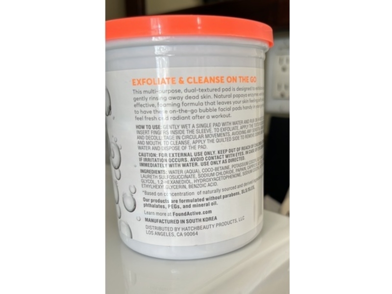 Found Active Exfoliating & Cleansing Bubble Face Pads, 30 Count