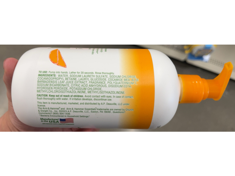 Arm & Hammer Essentials Liquid Hand Soap, Tropical Mango, 12 fl oz/355 mL