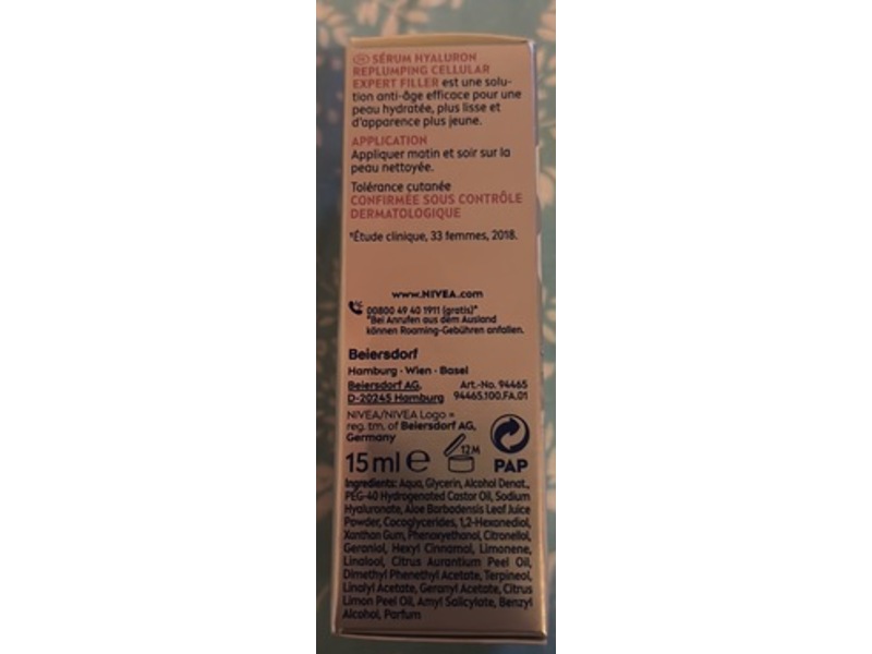 Nivea Expert Filler Cellular Hyaluron Replumping Serum, 15 mL