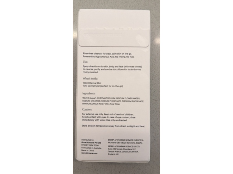 Qure Dermal Mist Hypochlorous Acid Spray Set