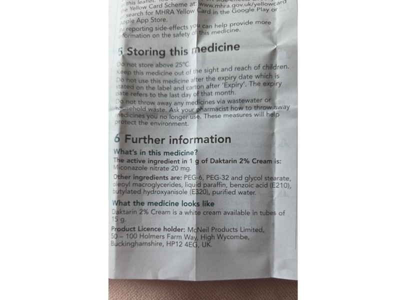 Daktarin 2% Cream 15 g