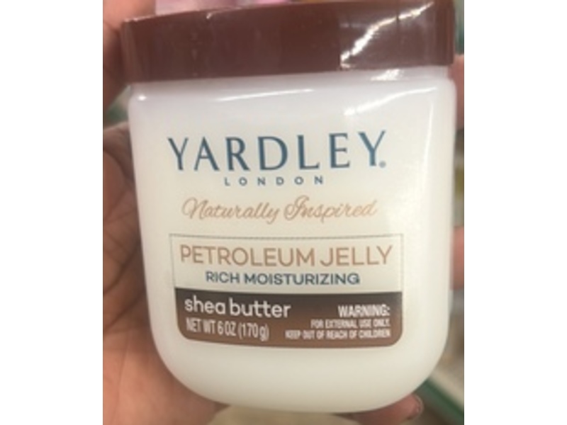 Yardley London Naturally Inspired Petroleum Jelly Rich Moisturizing, Shea Butter, 6 fl oz/170 g