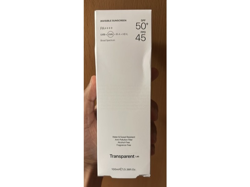 Transparent Lab Invisible Sunscreen, SPF 50+ PA++++, 3.38 fl oz/100 mL