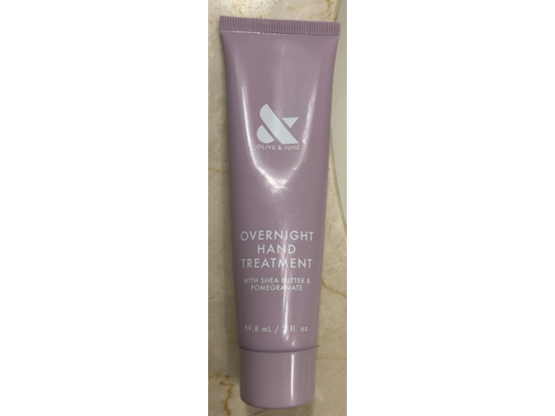 Olive & June Overnight Hand Treatment, Shea Butter & Pomegranate, 2 fl oz/59.8 mL