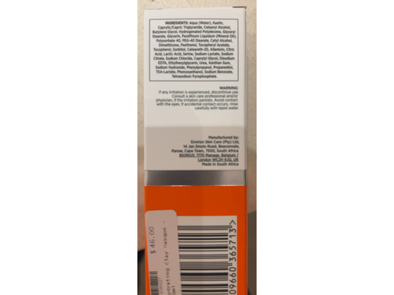 Environ Skin Essentia Hydrating Clay Masque, 50 mL