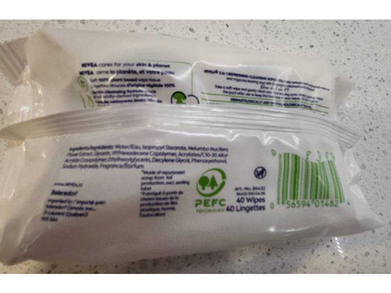 Nivea 3 In 1 Refreshing Cleansing Wipes, 40 Count