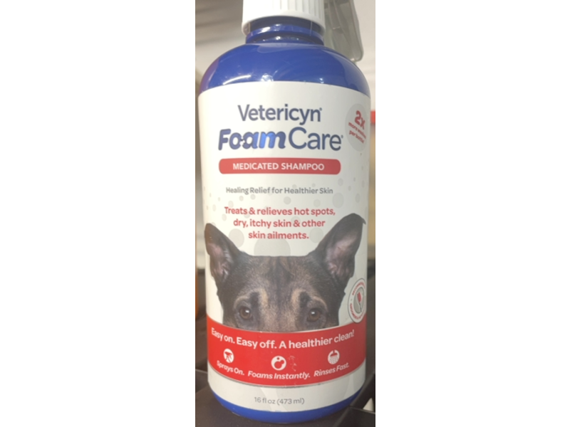 Vetericyn FoamCare Medicated Dog Shampoo, 16 fl oz/473 mL