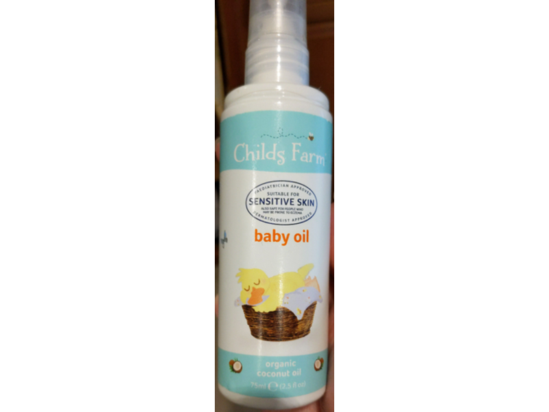 Childs Farm Baby Oil, Sensitive Skin, Organic Coconut Oil, 2.5 fl oz/75 mL