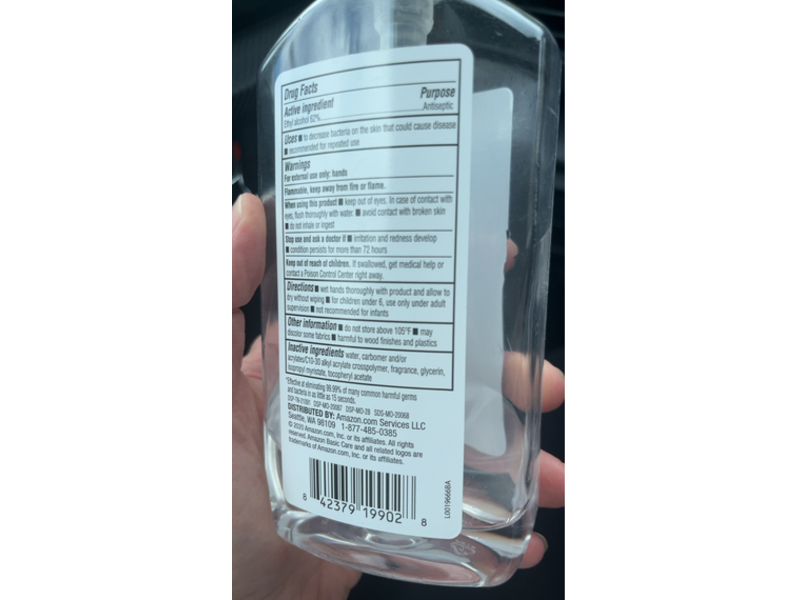 Amazon Basic Care Moisturizing Hand Sanitizer, Vitamin E, 12 fl oz/354 mL, Pack Of 6