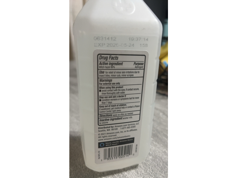 Amazon Basics Astringent, Witch Hazel, 16 fl oz/473 mL