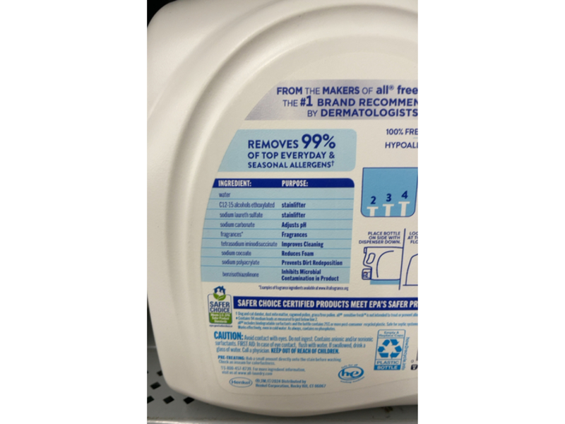 All Fresh Laundry Detergent, Spring Breeze, 94 Loads, 141 fl oz/4.16 L