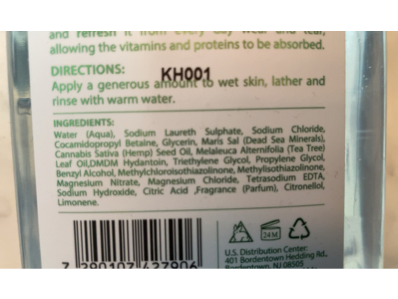 Natural Therapy Body Wash, Hemp+Tea Tree, 33.8 fl oz/1000 mL