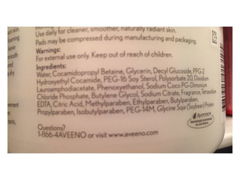 Aveeno Active Naturals Positively Radiant Cleansing Pads, 28 Count