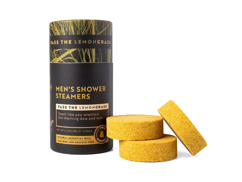 Brodeo Dr Twig & Berries Men's Shower Steamers, Pass The Lemongrass, 6.5 oz/180 g, Pack Of 6