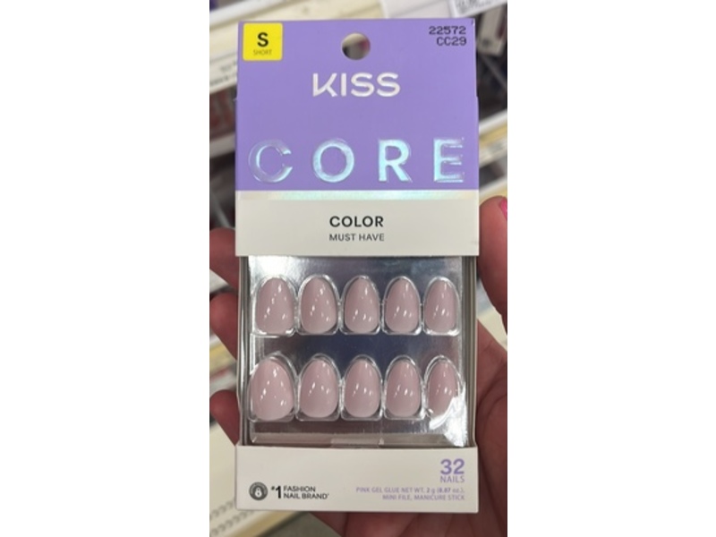 Kiss Core Color Glue On Nails, Euphonious, 32 Count