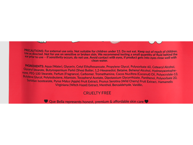 Que Bella You're Cherry Sweet Foot Mask, Cherry Scented, 1 Pair