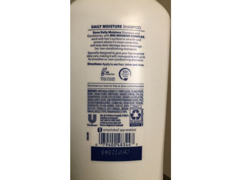 Dove Daily Moisture Shampoo, 18 fl oz/532 mL