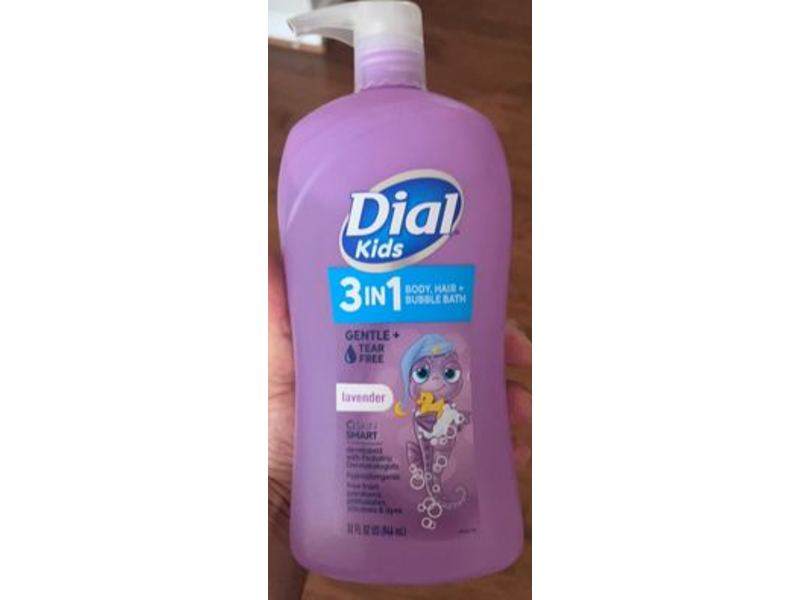 Dial Kids 3-In-1 Body+Hair+Bubble Bath, Lavender Scent, 32 fl oz/946 mL