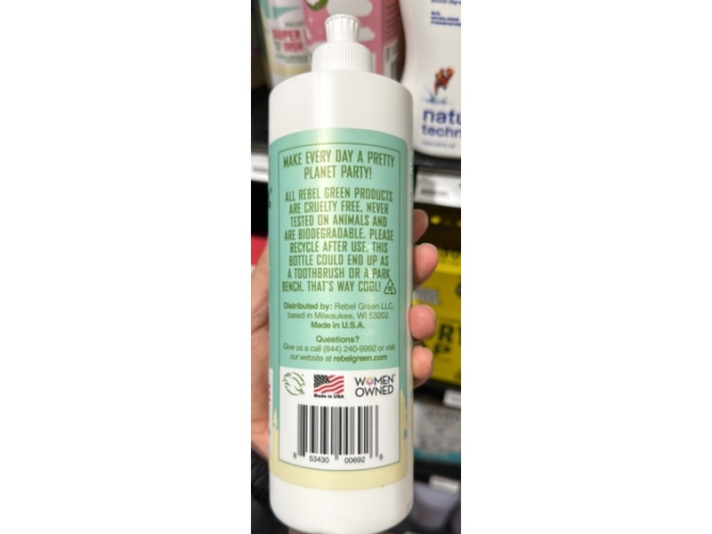 Rebel Green Super Deluxe Dish Soap, Frankincense & Pine, 16 fl oz/473 mL