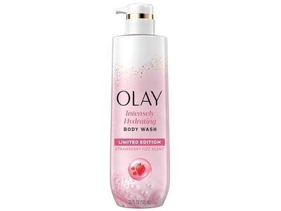 Olay Intensely Hydrating Body Wash, Strawberry Frizz Scent, 20 fl oz/591 mL