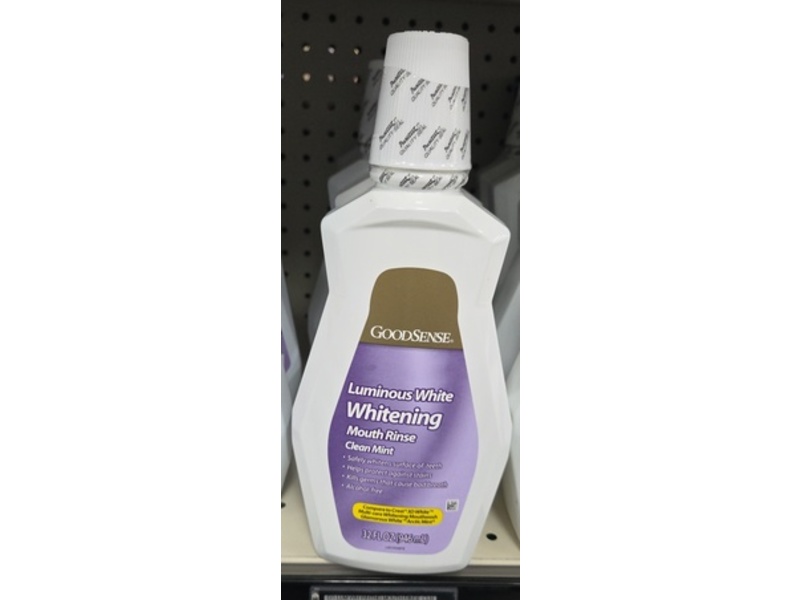Goodsense Luminous White Whitening Mouth Rinse, Clean Mint, 32 fl oz/946 mL