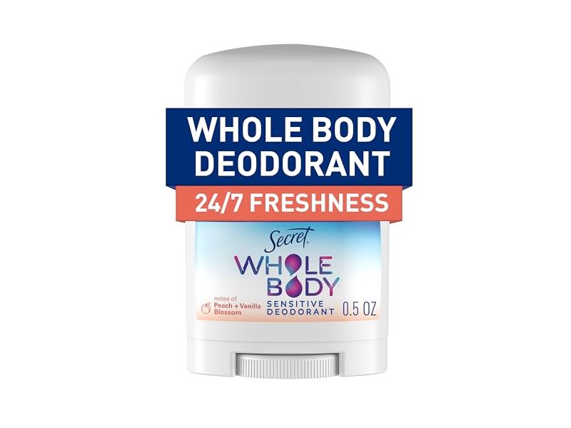 Secret Whole Body Deodorant Stick, Peach & Vanilla Blossom Scent, 0.5 oz