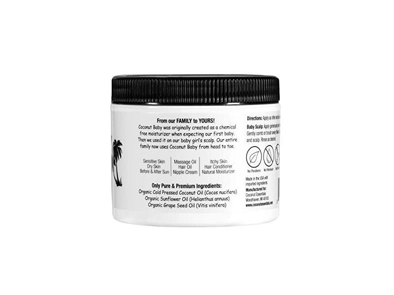 Coconut Essentials Coconut Baby Oil for Hair & Skin, 2 fl oz