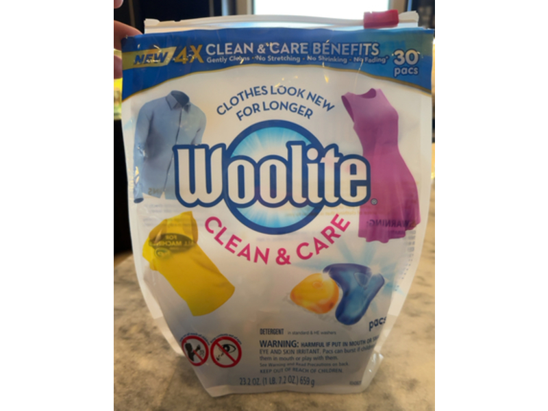 Woolite Clean & Care Detergent PACS, 23.2 oz/659 g, 30 Count