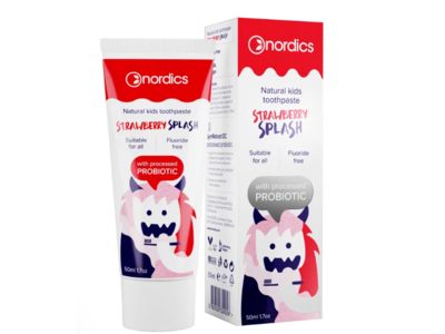 Nordics Natural Kids Toothpaste, Strawberry Splash, 1.7 oz/50 mL