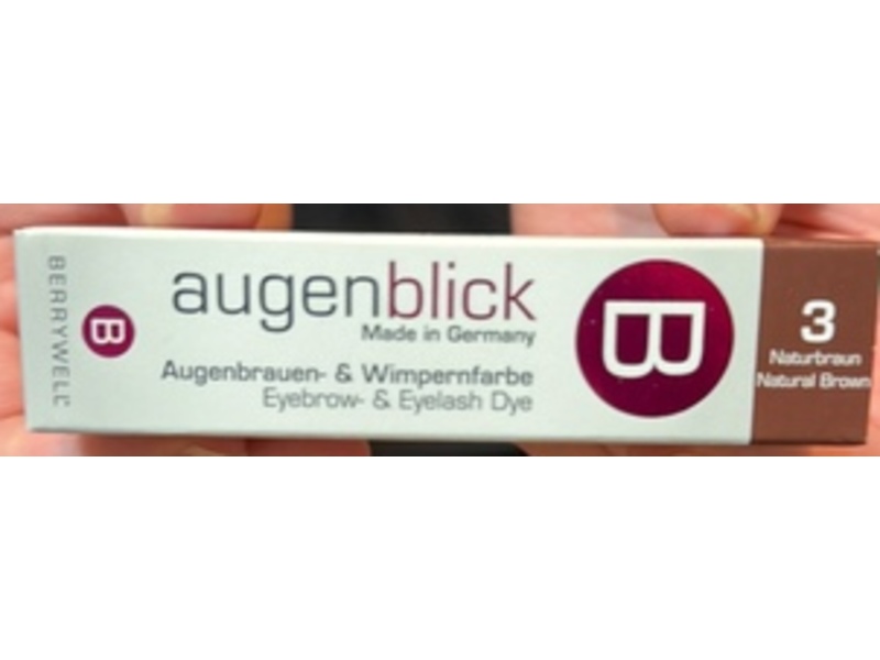 Berrywell Augenblick Eyebrow & Eyelash Dye, 3 Natural Brown, 0.51 fl oz/15 mL
