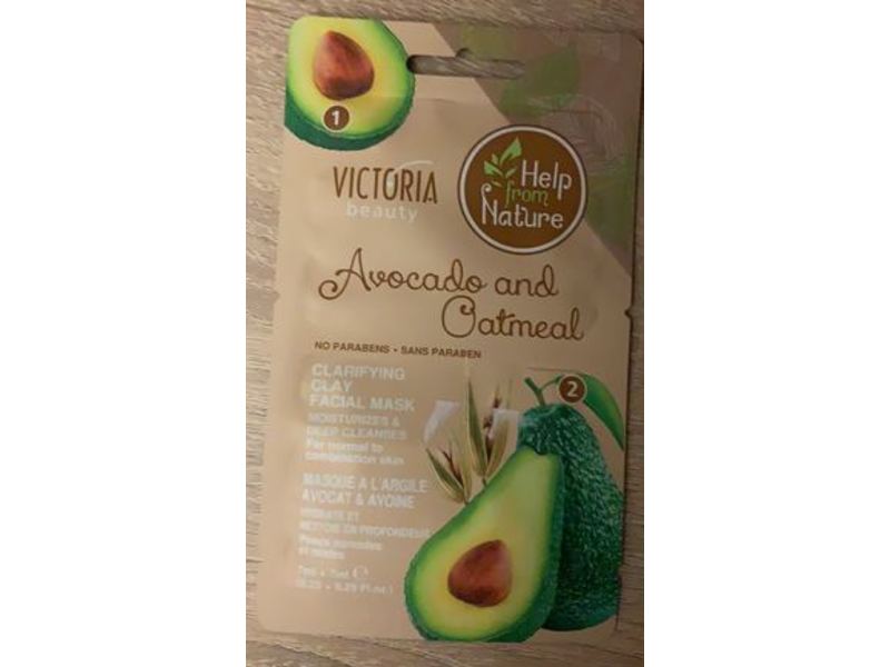 Victoria Beauty Clarifying Clay Mask Avocado & Oatmeal, 0.25 fl oz/7 mL