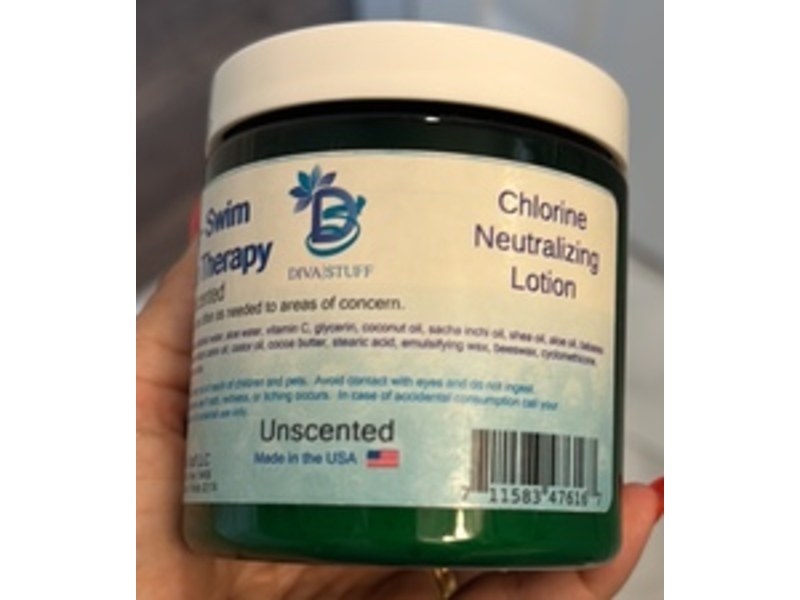 Diva Stuff Pre-Swim Aqua Therapy Chlorine Neutralizing Lotion, Unscented, 8 oz/236 mL