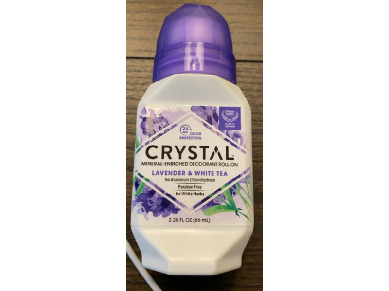 Crystal Mineral-Enriched Deodorant Roll-On, Lavender & White Tea, 2.25 fl oz/66 mL
