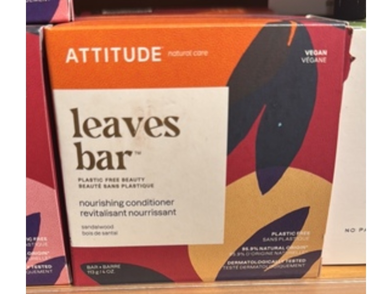 Attitude Leaves Nourishing Conditioner Bar, Sandalwood, 4 oz/113 g