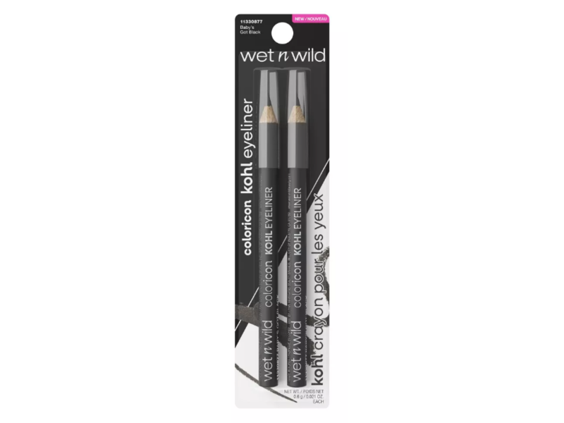 Wet N Wild Color Icon Kohl Eyeliner, Baby's Got Black, 0.021 oz/0.6 g, Pack Of 2