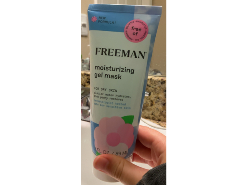 Freeman Moisturizing Gel Mask, Glacier Water & Pink Peony, 3 fl oz/89 mL