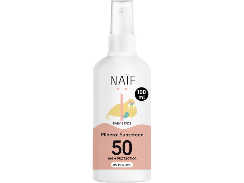 Naif Baby & Kids Mineral Sunscreen, SPF 50, UVA+UVB, 100 mL