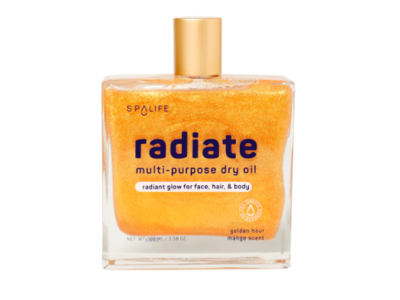SpaLife Radiate Multi-Purpose Shimmering Dry Oil, Golden Hour - Mango Scent, 3.38 oz/100 mL
