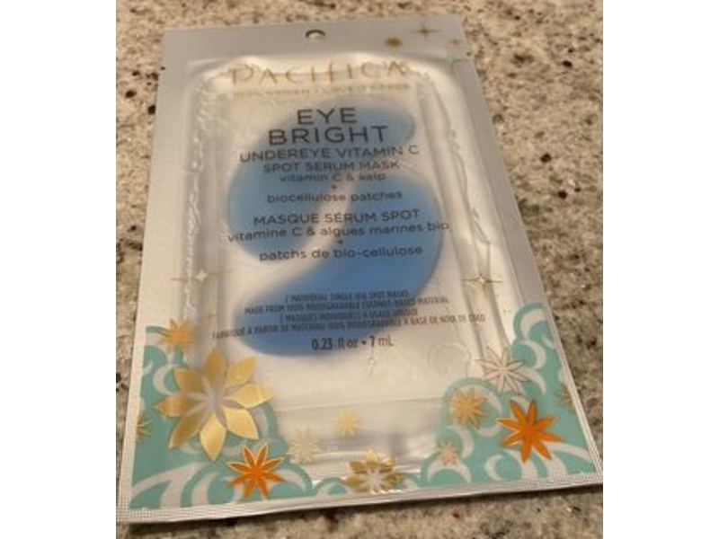 Pacifica Eye Bright Undereye Spot Serum Mask, Vitamin C + Biocellulose, 0.23 fl oz/7 mL