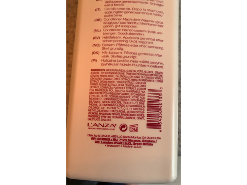 L'anza Healing ColorCare Color Preserving Hair Conditioner, 33.8 fl oz/1 L