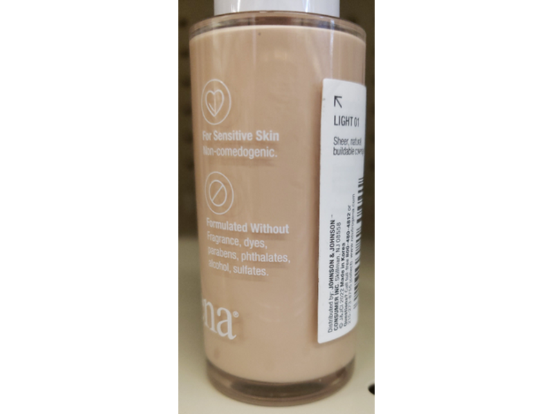 Neutrogena Sensitive Skin Serum Foundation, Pro-Vitamin B5, 01 Light, 1 oz/28 g