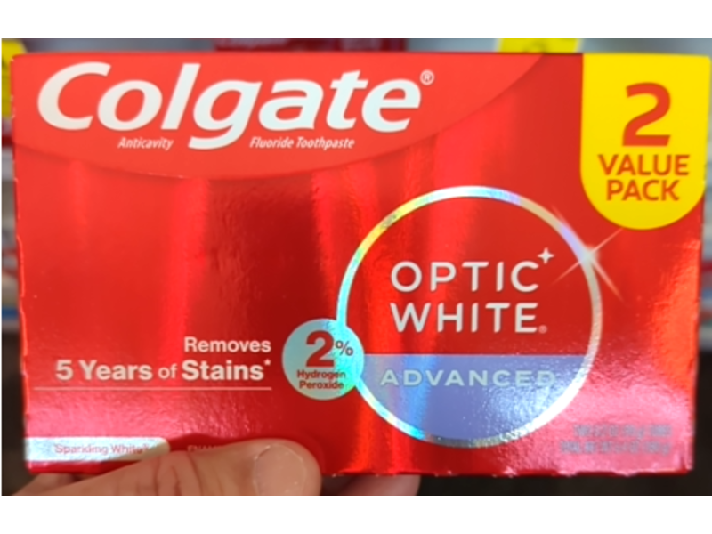 Colgate Optic White Advanced Toothpaste, Sparking White, 3.2 oz/ 90 g, Pack Of 2