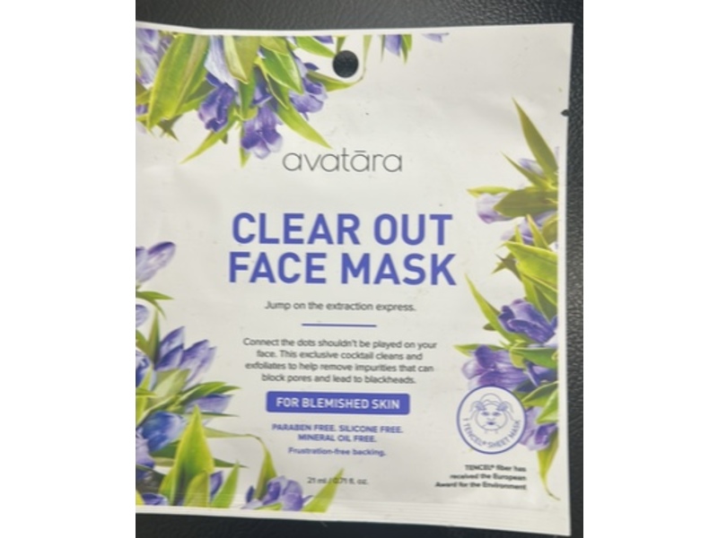 Avatara Clear Out Face Mask, 0.71 fl oz/21 mL