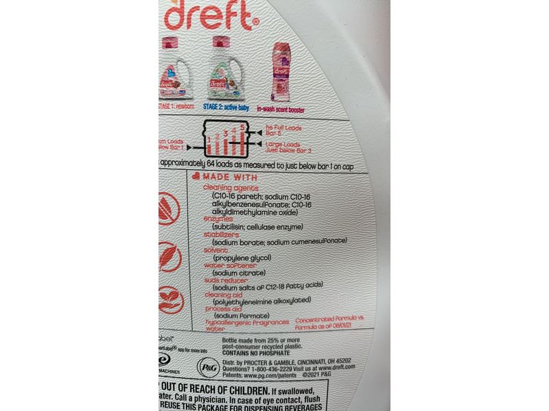 Dreft Baby Detergent, Stage 1 Newborn, 64 Loads, 92 fl oz/2.72 L