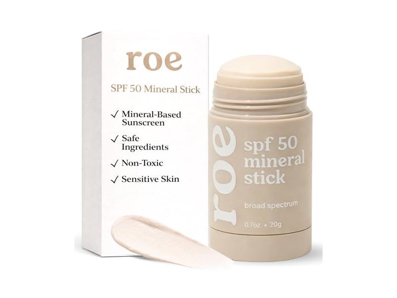 Roe Wellness Mineral Sunscreen Stick, SPF 50, 0.7 oz/20 g