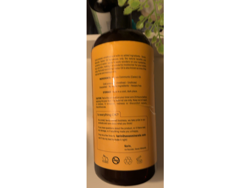 Seven Minerals Pure Cold Pressed Castor Oil, 32 fl oz/950 mL