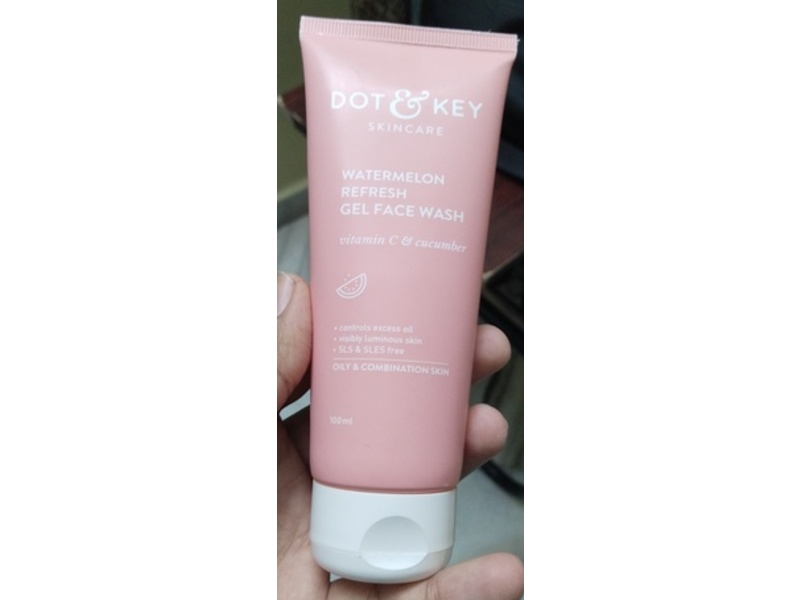 Dot & Key Refresh Gel Face Wash, Watermelon, Vitamin C & Cucucmber, 100 mL